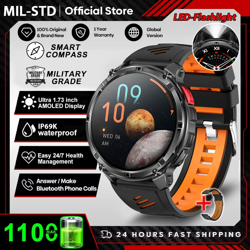 2026 New T-Rex3 Pro 1100mAh Battery Smart Watch GPS path 5ATM Waterproof Sports Run tracker Outdoors Compass Military Smartwatch