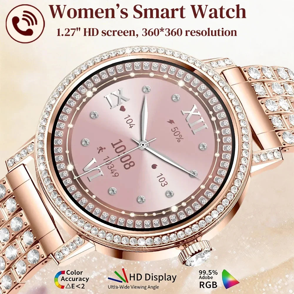 Luxury Bluetooth Call Smartwatch Women's Smart Watch Clock Ladies Gift Fitness Tracker Wrist Watches for Woman Android iOS 2026
