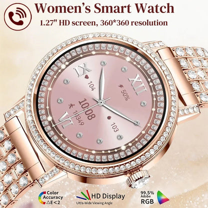 Luxury Bluetooth Call Smartwatch Women's Smart Watch Clock Ladies Gift Fitness Tracker Wrist Watches for Woman Android iOS 2026