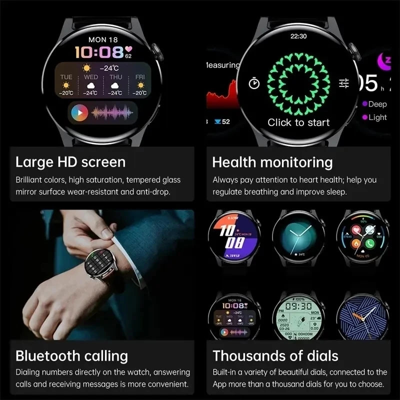 New Watch 5 Pro for Men Smart Watch Bluetooth Call Sports Fitness Men's Wristwatch Heart Rate Monitor Waterproof Smartwatch Hw12