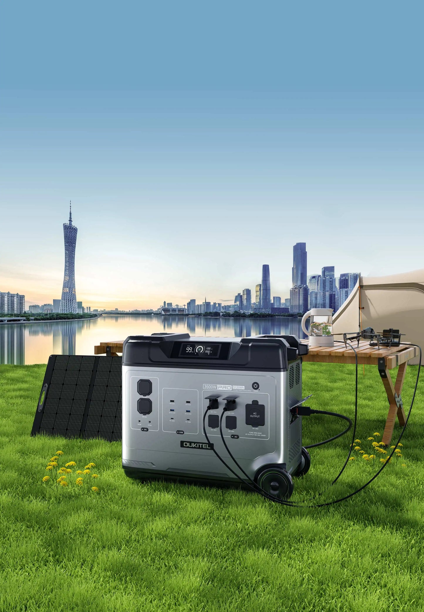 OUKITEL P5000 Pro Portable Power Station 3600W Solar Generator 5120Wh Lifepo4 Battery Home Backup Outdoor Camping Mobile power