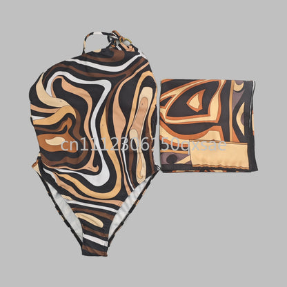 Classic Design Women's Headband Swimsuits with Letter Signature Logo Designer Brand Lady Sexy Scarf Swimsuits Beachwear