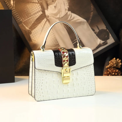 Luxury Fashion Brand Women's Handbags Genuine Leather Shoulder Crossbody Bag Crocodile Small Hard Square Portable Messenger Bags