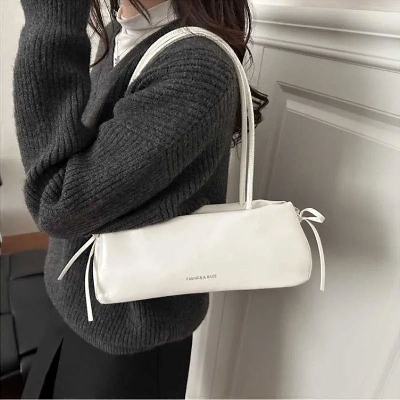 New Solid Color Women's Handbag Soft Pu with Knot Shoulder Bag Underarm Bag Lady Designer Bags Luxury Bolsa Feminina handbags