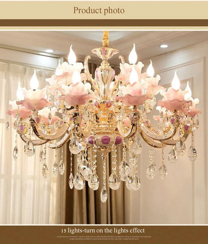 Zinc Alloy Crystal Chandelier Modern Living Room Decoration  Lighting European Restaurant Bedroom Candle  Lamps
