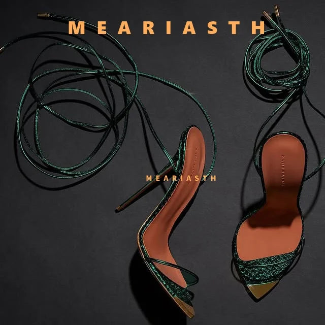 big size 35-44 New 12cm pointed open toe strap slim strap sexy super high heels sandals slim heel versatile sandals for women