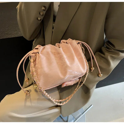 Chain Bag Ladies PU Leather Shoulder Bags Purse for Women Fashion Crossbody Bags Underarm Bag Small Square Satchel Handbag Bolas