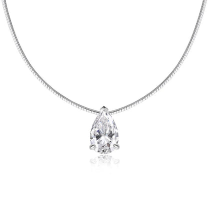 3-5CT Pear Cut Moissanite Pendant Necklace 925 Sterling Silver 18k Gold Plated 1.5mm Chain Party Wedding Jewelry for Women Gift
