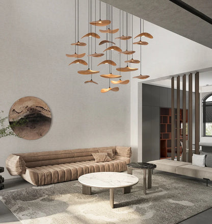 Designer Log Craft LED Ceiling Chandelier Living Room Tearoom Kitchen Table Lamps Bedroom Home Decoration Lighting Stair Lights