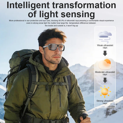 2026 Smart Glasses HD Photo Video AI Record Translation Touch Photochromic Lenses Bluetooth Call Music Multifunction Glasses