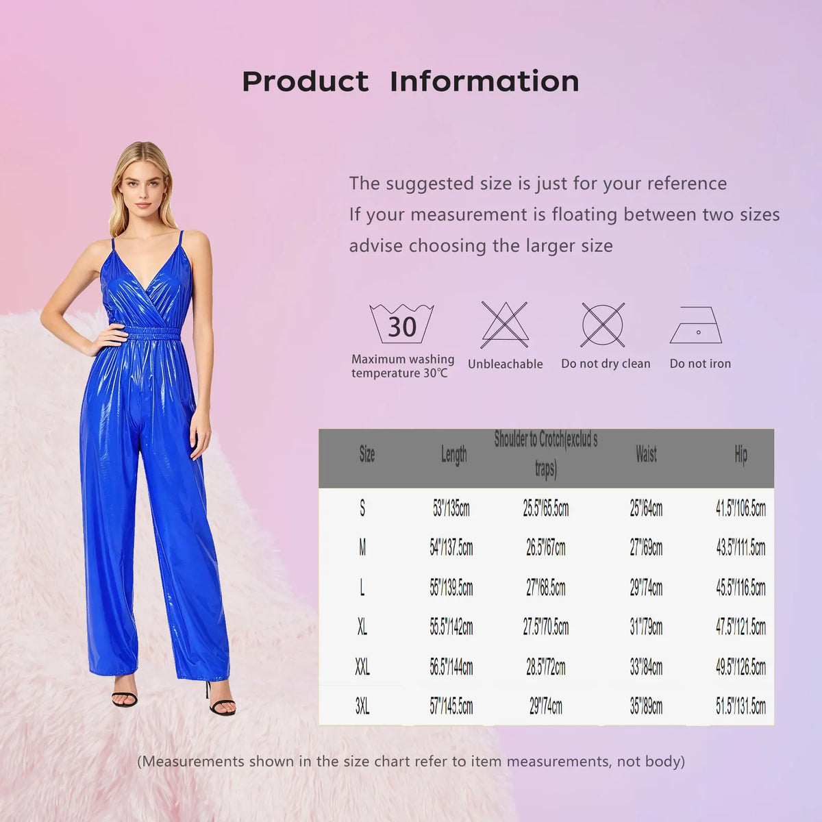 Womens Glossy Waterproof Jumpsuit Wrap V Neck Backless Elastic Waist Straight Wide Leg Pants Leotard Rompers for Clubwear Party