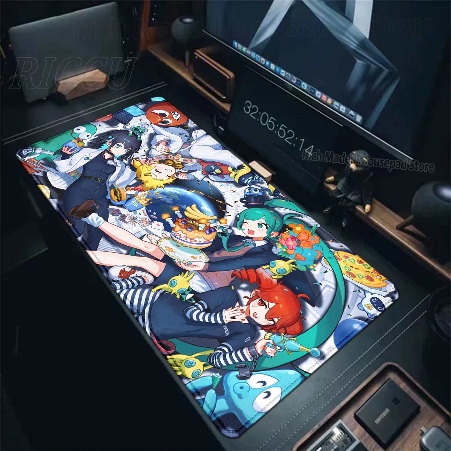 Cute Anime Girl K-Kasane Teto Mousepad Large Gaming Mouse Pad LockEdge Computer Keyboard Desk Mat PC Cabinet Tablepad XXL Mats