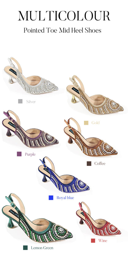 Queena Yan 2026 Elegant Nigerian Women's Royal Blue Only Shoes or with Rhinestone Handbag Set - Italian Design for Weddings