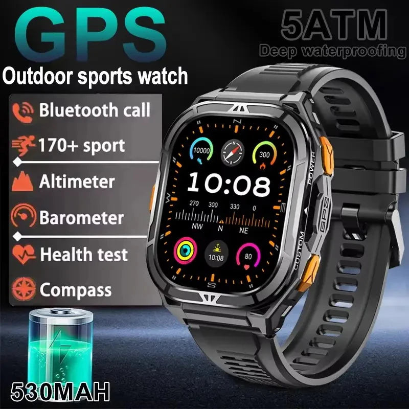 Luxury AMOLED Smartwatch Real GPS 5ATM Waterproof Smart Watch Electronic Clock Sports Wrist Digital Watches for Man Android 2026