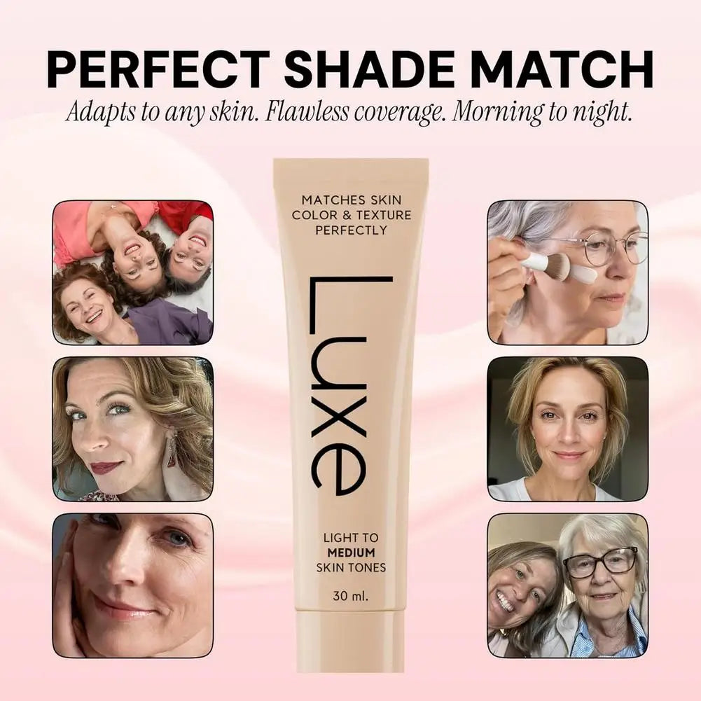 Korean Luxe Color-Adjusting Liquid Foundation Natural Matte Moisturizing Concealer Long Lasting Full Coverage Base Makeup