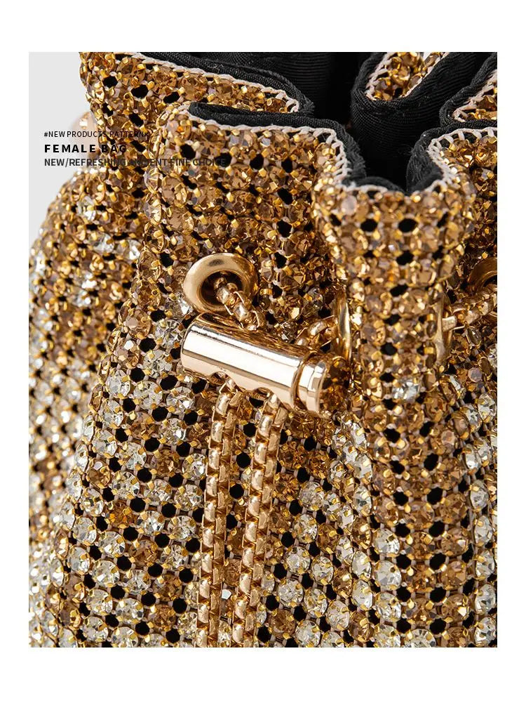 Diamond Bucket Bag for Women  Rhinestones Bling Shoulder Bags FashionTote Handbag Luxury Design Purse Crossbody Bag