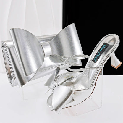 Doershow hot selling Shoes and Bags To Match Set Italy Party Pumps Italian Matching Shoe and Bag Set for Party!  SAA1-1