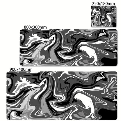 XXL Black and White Strata Liquid 900x400 Mouse Pad Computer Laptop Anime Keyboard Mouse Mat Large Mousepad Keyboards Desk Mat