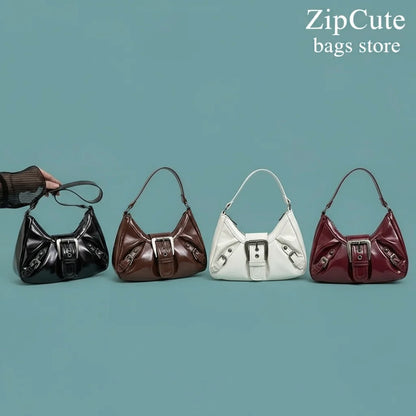 Y2K Retro Pleated Hobo Shoulder Bag for Women Hot Selling Maillard Style Underarm Bag Clutch Handbags for Travel Work Shopping