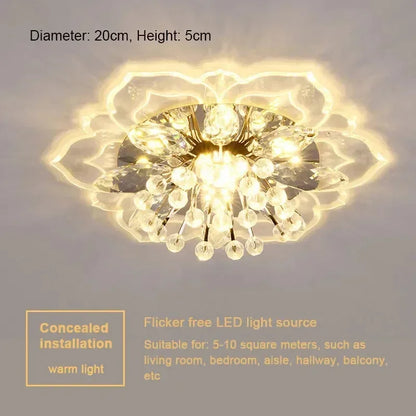 LED Lotus Glass Corridor Ceiling Lights porch Hallway Plastic Leaves Ceiling Lamps Living Room Balcony Ceiling fixtures