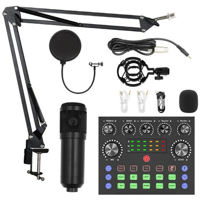 BM800 Condenser Microphone Kit Computer Sound Card Streaming Voice Changer Microphone Mobile Phone V8Sound Card Set Karaoke
