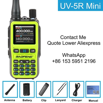 Baofeng Uv-5R Mini 5W /1pcs Walkie Talkie Long Range Smartphone Programming