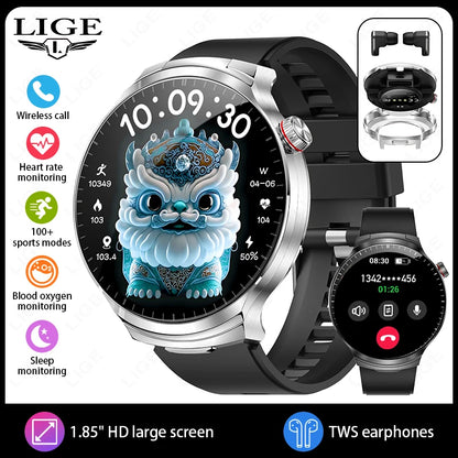 2026 New TWS 2 in 1 Smart Watch with Earbuds Bluetooth Call Earphone Smartwatch Men Women Heart Rate Monitor Sport Music Watches