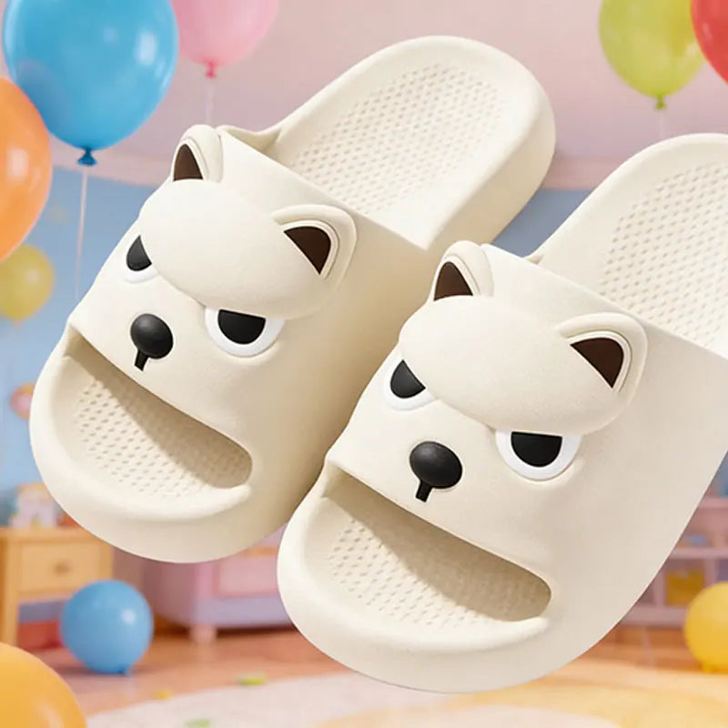Soft Sole Cute Dog EVA Home Slippers for Women Summer 2026 Non Slip Platform Couple Slippers Outdoor Beach Shoes Slides Woman 45