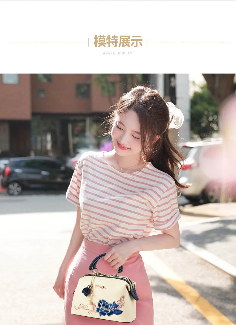 New Woman shoulder bag Large capacity Handbag for Women Crossbody bag Lychee pattern Portable bucket bag ladies messenger bags