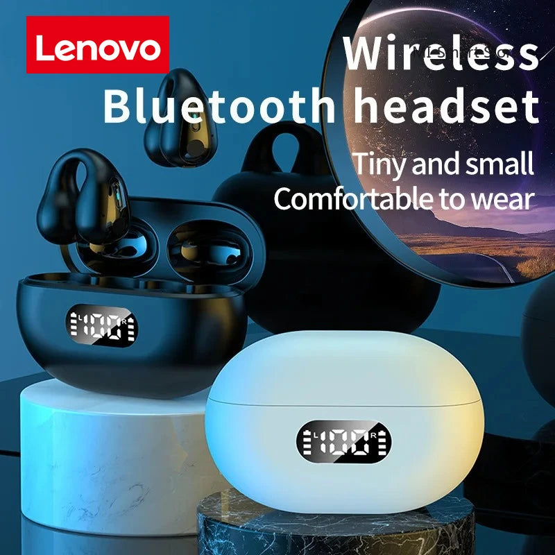 Lenovo Original Bone Conduction TWS Earbuds Ambie Sound Earcuffs Ear Earring Wireless Bluetooth Earphones Sport Headset
