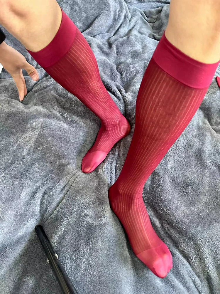 Dress Tube Socks Man Sheer Stockings Men Ultra Thin Erotic Formal Wear Socks Man Sexy Transparent Business Socks