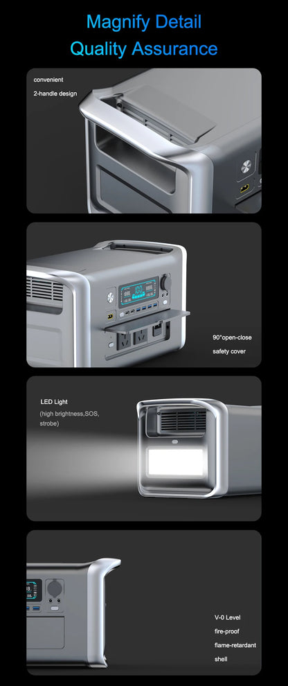 1800W Portable Power Station Peak 3600W One Hour Fast Full Charging Lifepo4 Battery Super Quality Ukraine Warehouse UPS Function