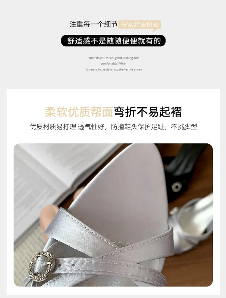 Sexy High Heels Slippers Pointed Toe Heels Shoes for Woman Sandals Luxury Dress Slides Elegant Pumps Party Mujer Flip Flops