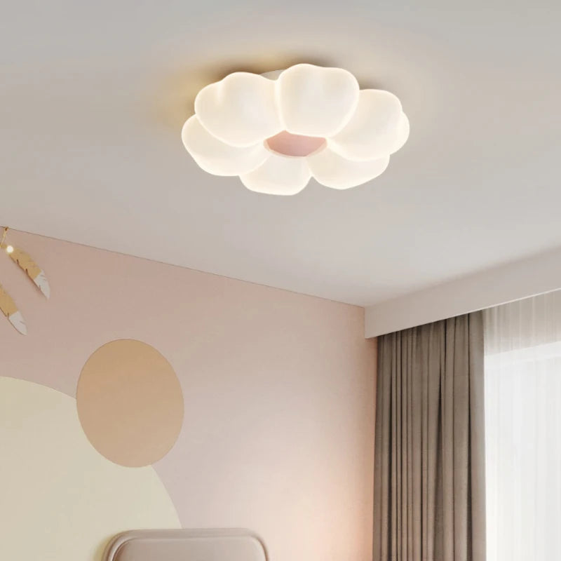 Children's Room Flower Ceiling Lights Pink Flower Princess Room Light Warm Romantic Girl Bedroom Nursery Baby Room Ceiling Lamps