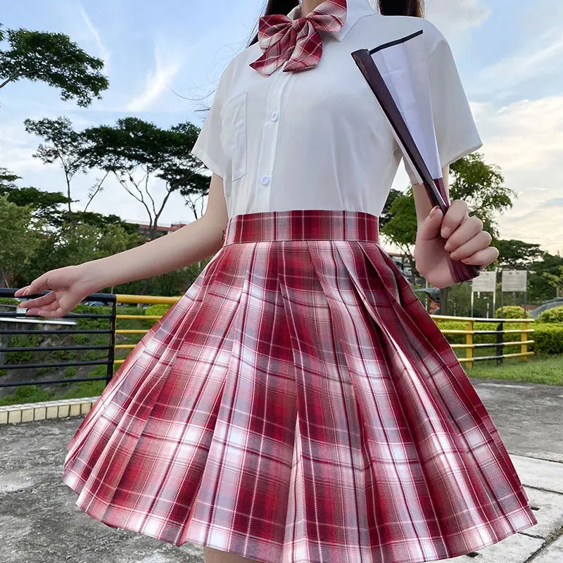 Japanese Bow Tie Skirt Set Student Pleated Skirt Jk Uniform Korean School Sexy Girl Preppy Style Seifuku Japanese School Uniform