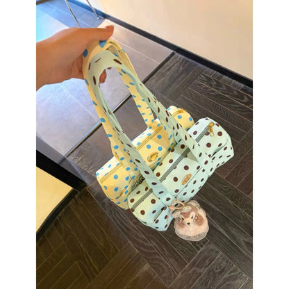 Korean Style Polka Dot Shoulder Bag Women's Large Capacity Commuter Pillow Bag Underarm Bag Trendy Single Shoulder Bags