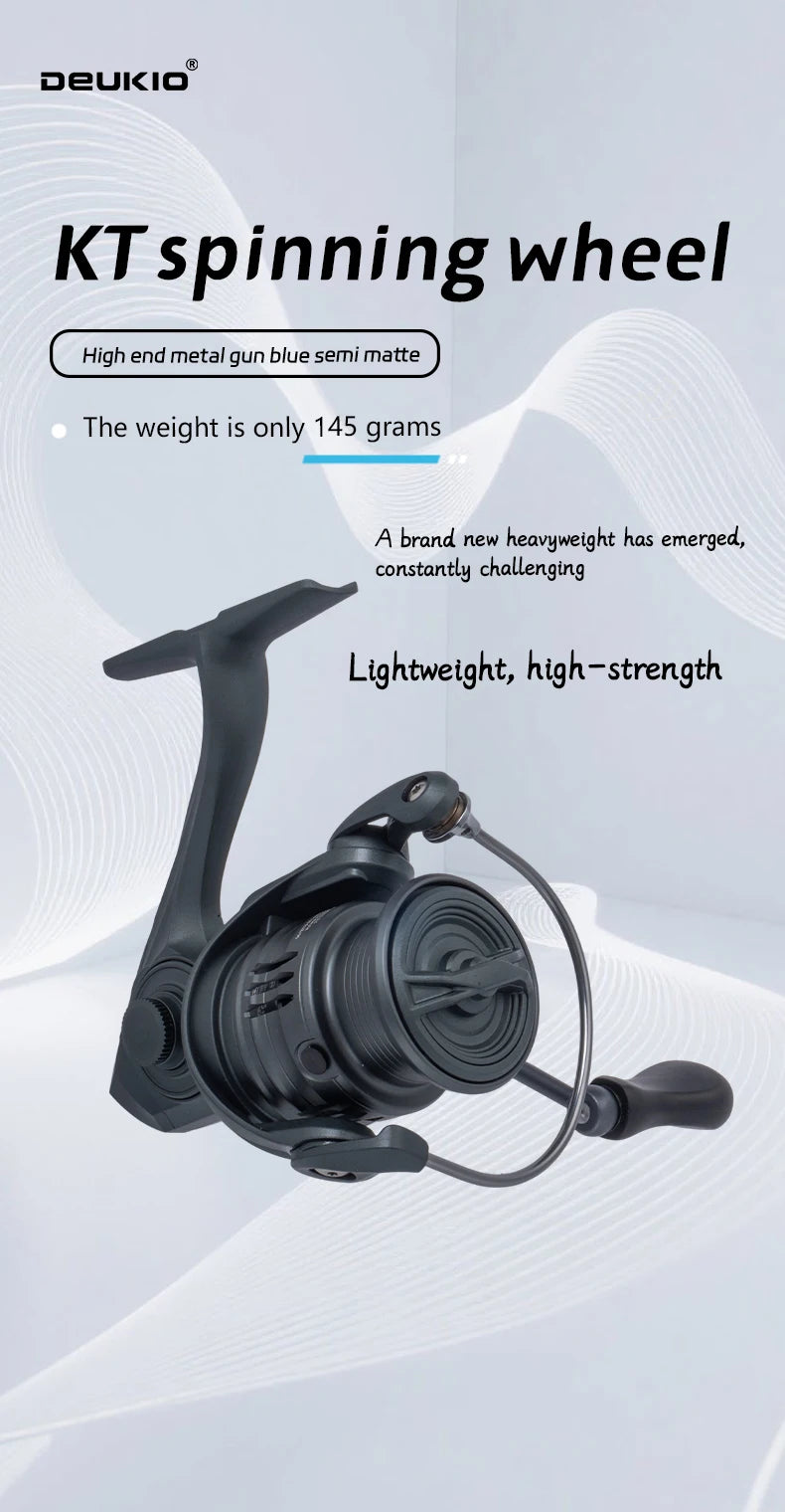 DEUKIO Lightweight Spinning Reel Fishing Reel Gear Ratio 5.2:1 Powerful Spinning Fishing Reels for Freshwater Saltwater
