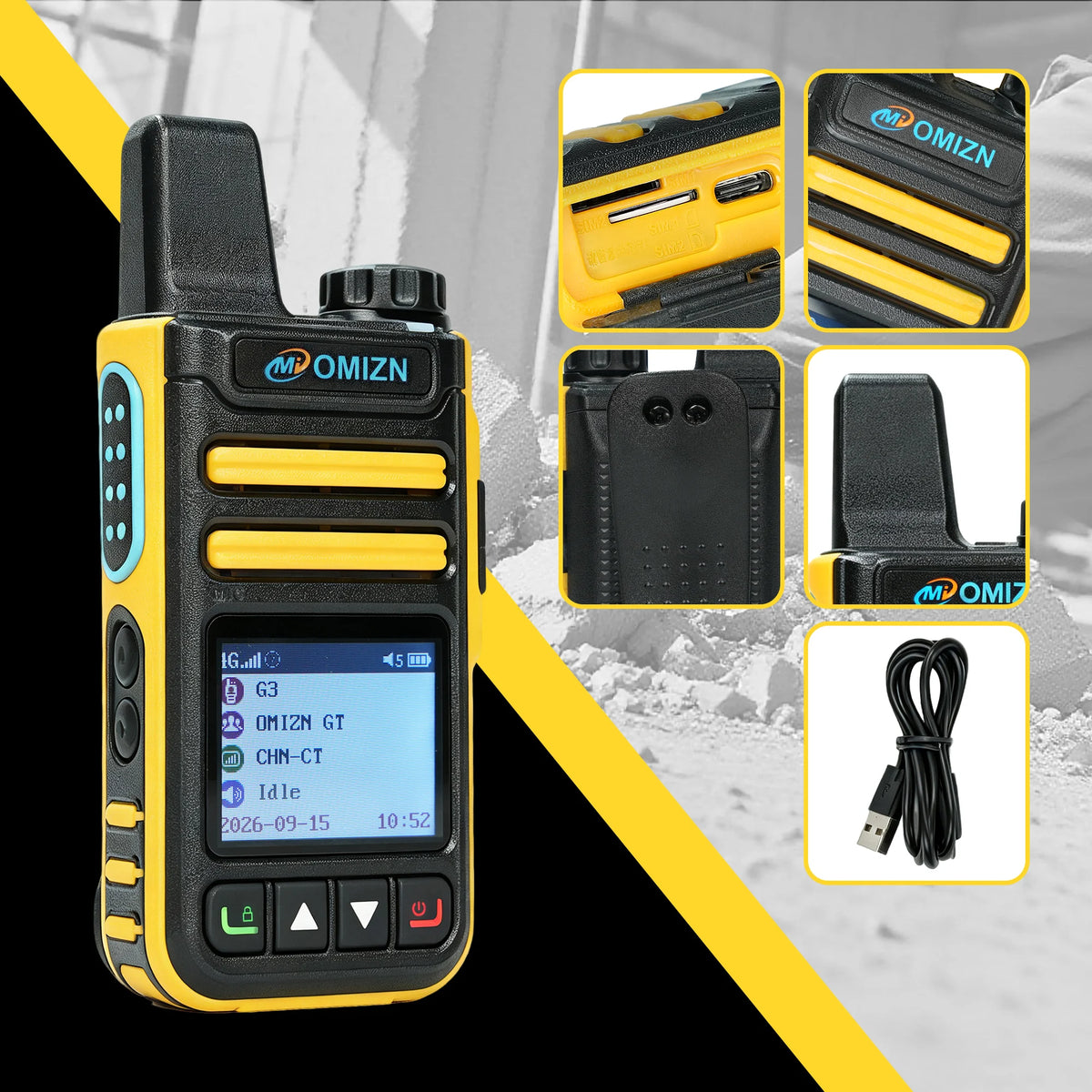 OMIZN Walkie Talkie 4G Global Signal Radio 5000 Km POC Radios Long Range Camping Waterproof IP65 Portable Distance Calling G3