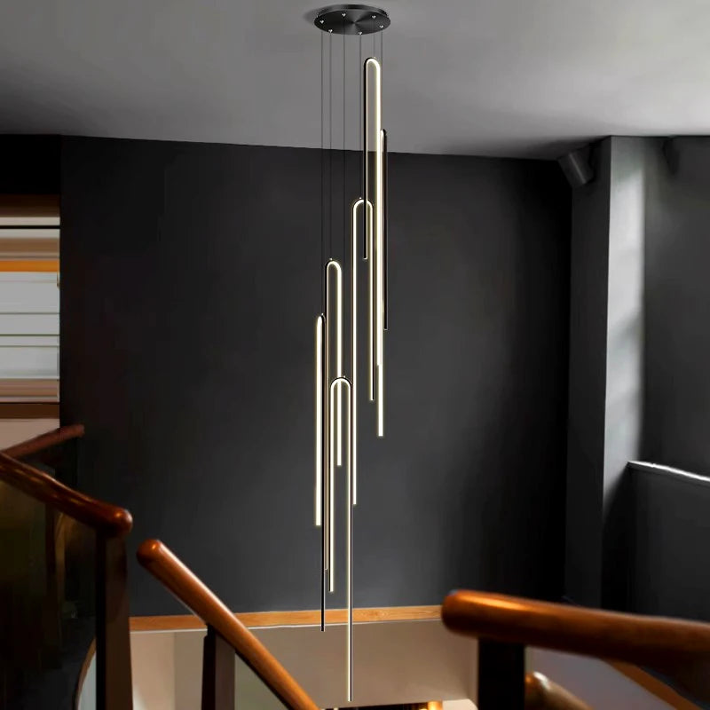 Modern ring stairs led lights pendant light lamps for living room led Chandeliers for dining room hanging light indoor lighting