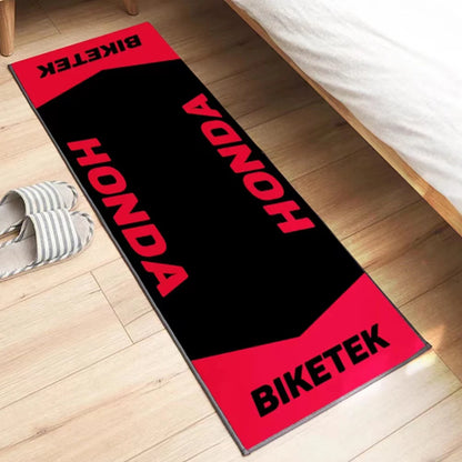 Racing Motorcycle Floor Mat, Non-Slip Dart Mat for Garage, Honda Style Motorcycle Show Carpet, Washable Anti-Slip Rug for Motocr