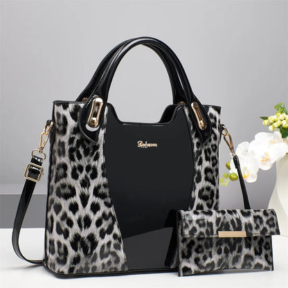 New Patent Leather Handbag Banquet Dress One-shoulder Cross-body Bags Large-capacity Female Daily Design Totes Shopping Bag