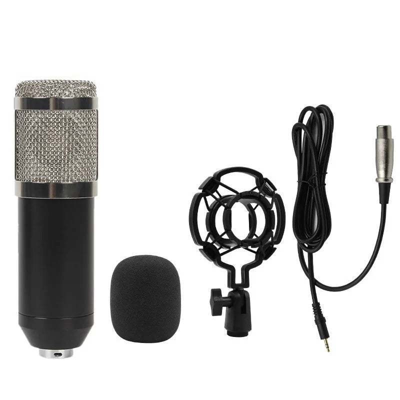 BM800 Condenser Alloy Microphone Kit Professional Sound Card Arm Bracket Set V8 Studio Mixer Live Soundcard Singing Record Mic