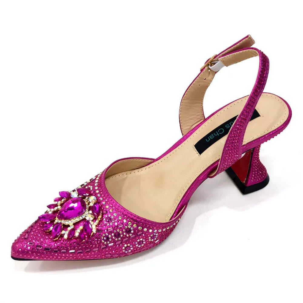 New Fashion Women's Summer Elegant High Heels Women's Sandals Luxury Wedding Italian Women's Party Shoes All Diamond