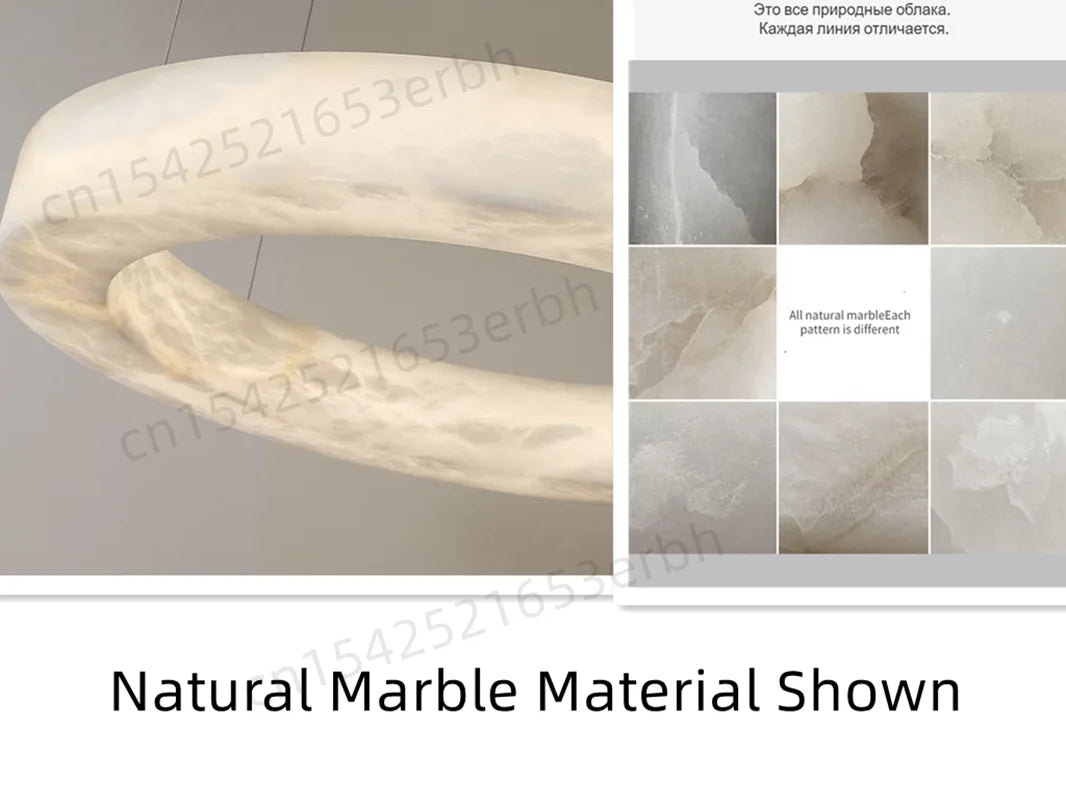 Alabaster Chandelier Spanish Natural Marble Round Hanging Chandeliers For Living Dining Room Loft Bedroom Alabaster Lights