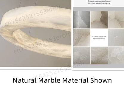 Alabaster Chandelier Spanish Natural Marble Round Hanging Chandeliers For Living Dining Room Loft Bedroom Alabaster Lights