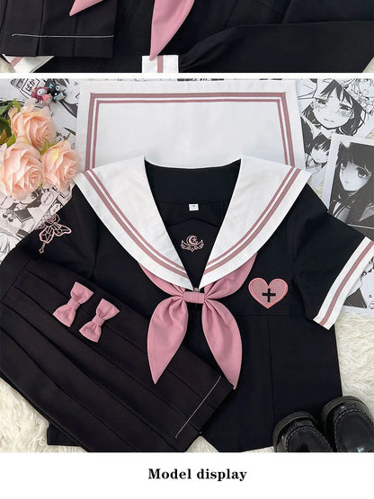 JK Korean uniform suit Japanese student pleated skirt college style school outfits women Sailor outfit cosplay uniform japanese