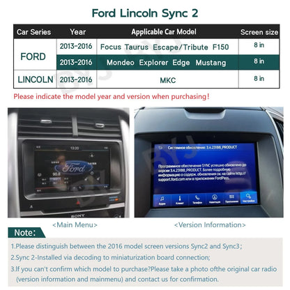 For Ford Lincoln Sync2/3/4 Focus Mondeo F150F550MKCMKZMKX 360 Camera 1080P Around View Driving  Recorder Syst DVR Carplay