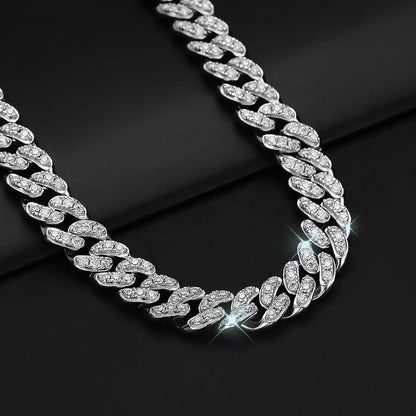 8mm Real Moissanite Cuban Link Necklace Bracelet for Men Women 925 Sterling Silver Lab Diamond Neck Chains Hip Hop Jewelry GRA