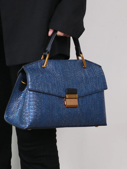 2026 New Retro Blue Snake-Shaped High-Grade Handbag Fashion Luxury Handbag Lightweight Large-Capacity One-Shoulder Messenger
