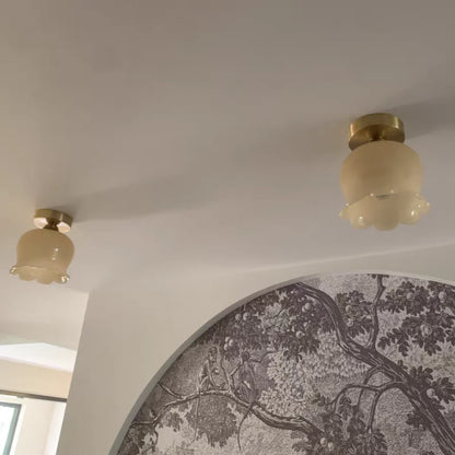 IWHD Home Lighting LED Ceiling Lights Decoration Aisle Porch Living Room Light Fixtures Nordic Ceiling Lamp Resin Copper Lustres